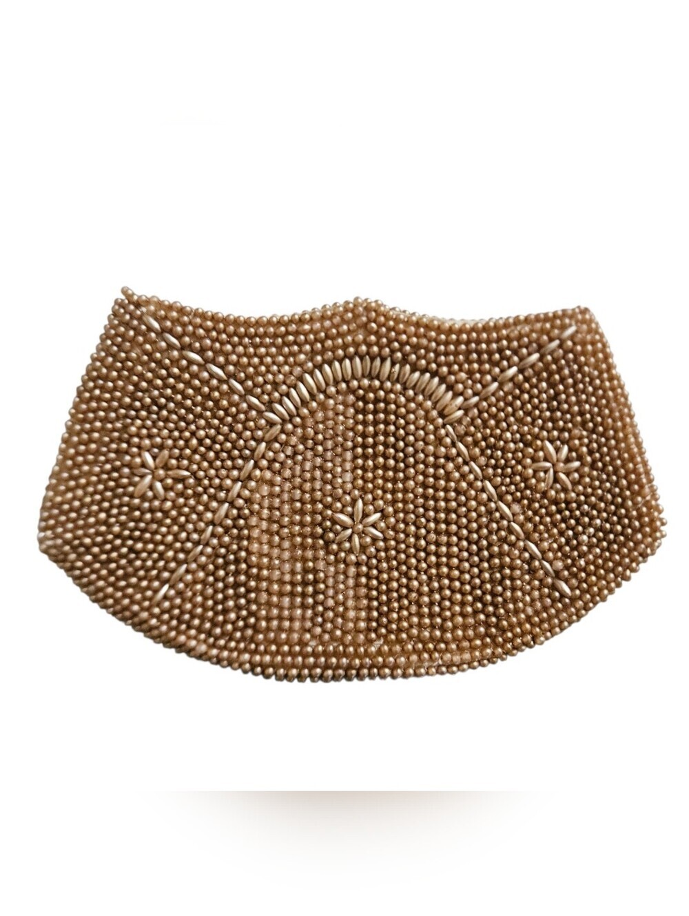Vintage Beaded Coin Purse Clutch Faux Pearl Evening Bag.